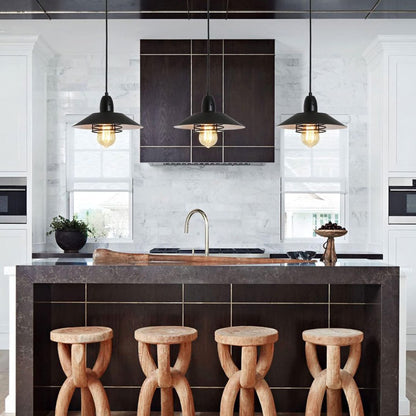 Viva Barnwood Collection: The Arden Black Farmhouse Pendant Light