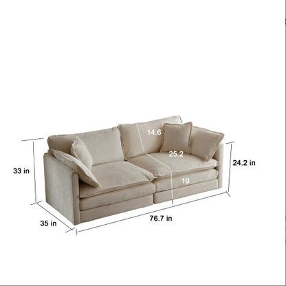 Viva Cozy Collection: Modern Fabric Loveseat Sofa Couch