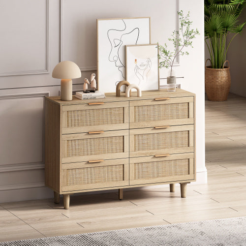 Drawers Rattan Storage Cabinet Rattan Drawer,for Bedroom,Living Room,Natural