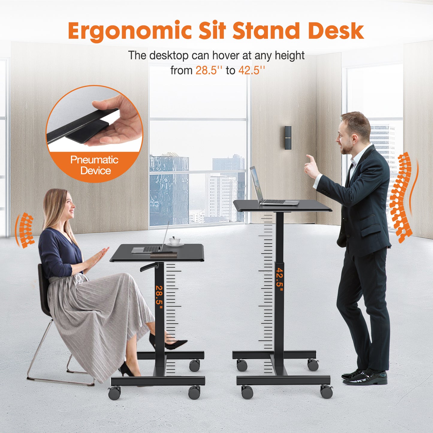 Viva Smart Living Collection: Rolling Adjustable Laptop Cart & Overbed Table