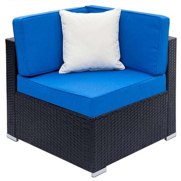 Viva Noir Braided Rattan 7-Piece Patio Ensemble