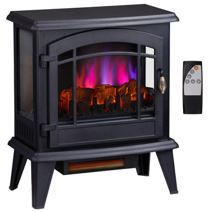 electric fireplace shown with everyday use details