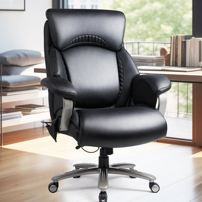 Black Big & Tall Office Chair with Adjustable Lumbar Support | Viva