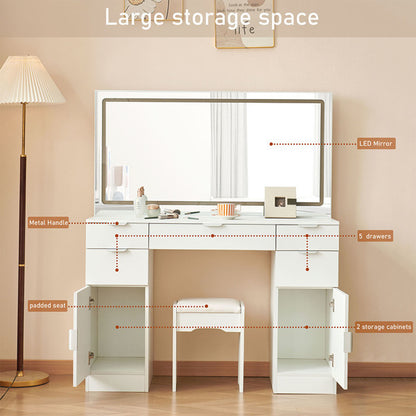 Viva Elite Modern Professional Vanity Set with 3-Mode LED Mirror - The Future of Executive Beauty