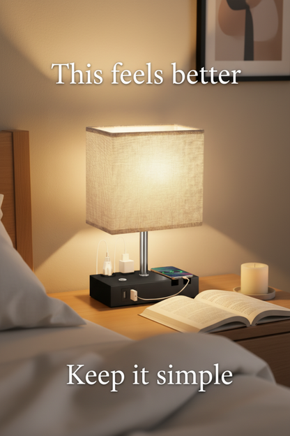 Viva Elite Smart Charging Bedside Lamp with Dual USB Ports