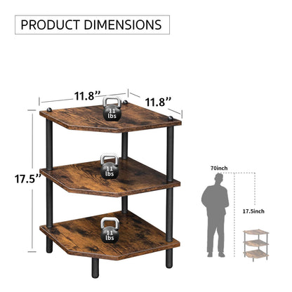 Brown Rustic-Style Corner Shelf | Viva Aster