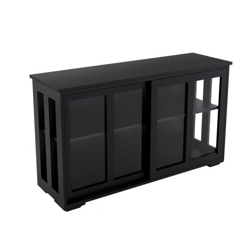 Viva Atelier Noir Modern Glass Door Storage Cabinet