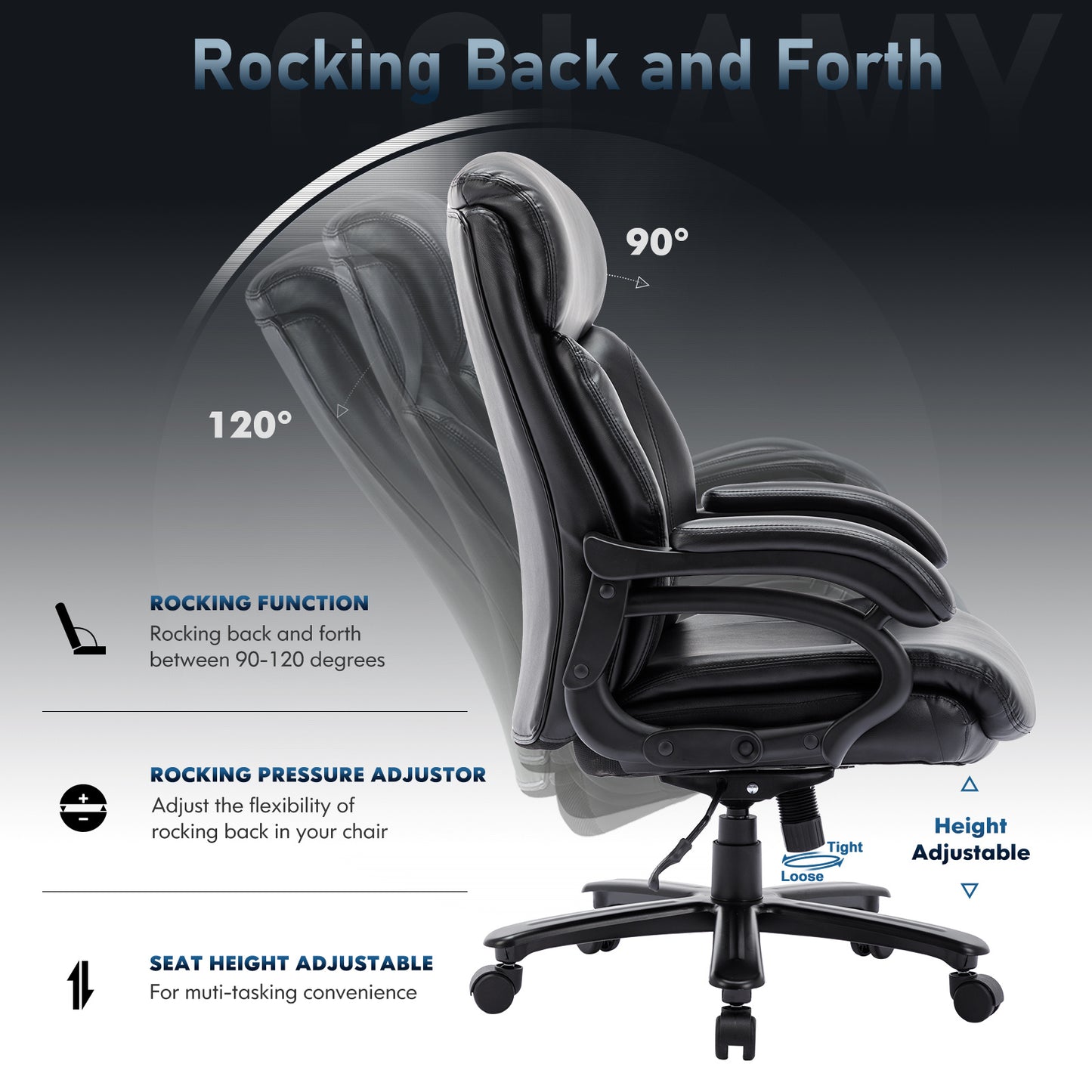 Tall Office Chair, 400 Pound Heavy-duty Administrative Desk And Chair