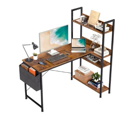 Viva Elite Reversible L-Shaped Corner Desk with Adjustable Bookshelf