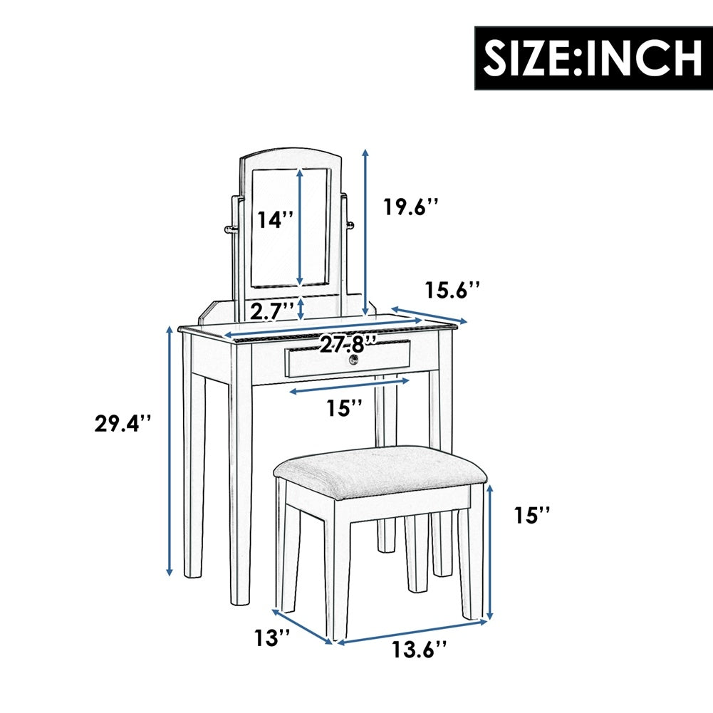 Viva Elite Elegant Professional Vanity Set with Cushioned Stool - The Future of Career Confidence