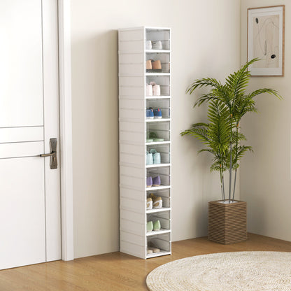 10-Tier Foldable Shoe Storage Cabinet with Clear Doors | Viva