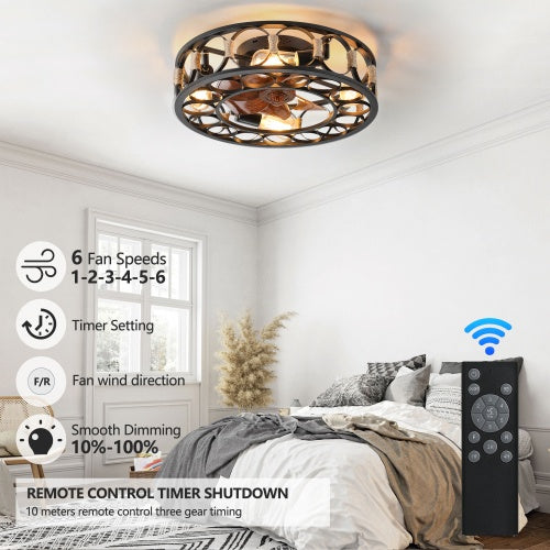Viva AeroCage Farmhouse-Modern Ceiling Fan with Light