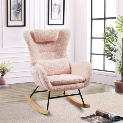 Modern Rocking Chair – Beige, Pink or Gray | Viva