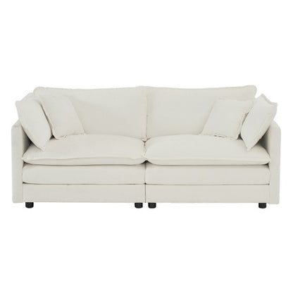 White Upholstered Loveseat Sofa | Viva Aurora