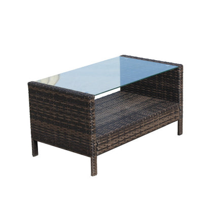 Brown 4-Piece Patio Sectional with Storage | Viva