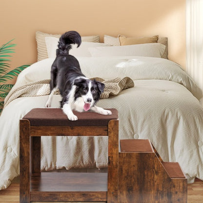 Pet Bunk Bed With Removable Step For Dogs And Cats, Multi-Level Bed Window Perch Seat Platform With Cushion And Cat Scratch Pad, Indoor Use