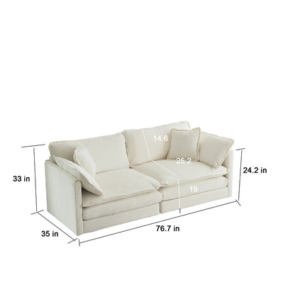 Viva Elite Allegra Modern Fabric Double Sofa with 4 Pillows - The Future of Refined Comfort