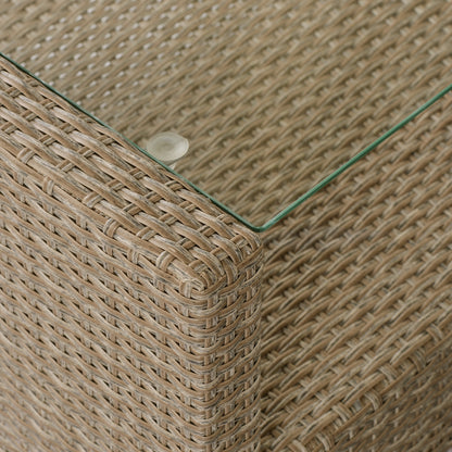 U STYLE Patio Furniture Sets  4PC Wicker Rattan Sofa Conversation Set