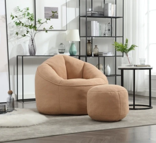 Viva Cocoon High-Pressure Foam Bean Bag Chair with Footrest