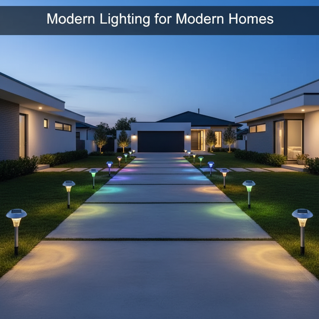 Viva Elite Solar Pathway Lights 4-Pack - Color-Changing Garden Illumination