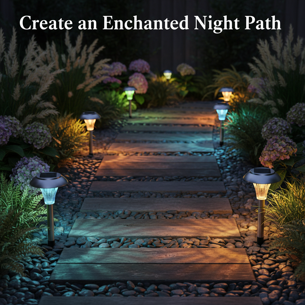 Viva Elite Solar Pathway Lights 4-Pack - Color-Changing Garden Illumination