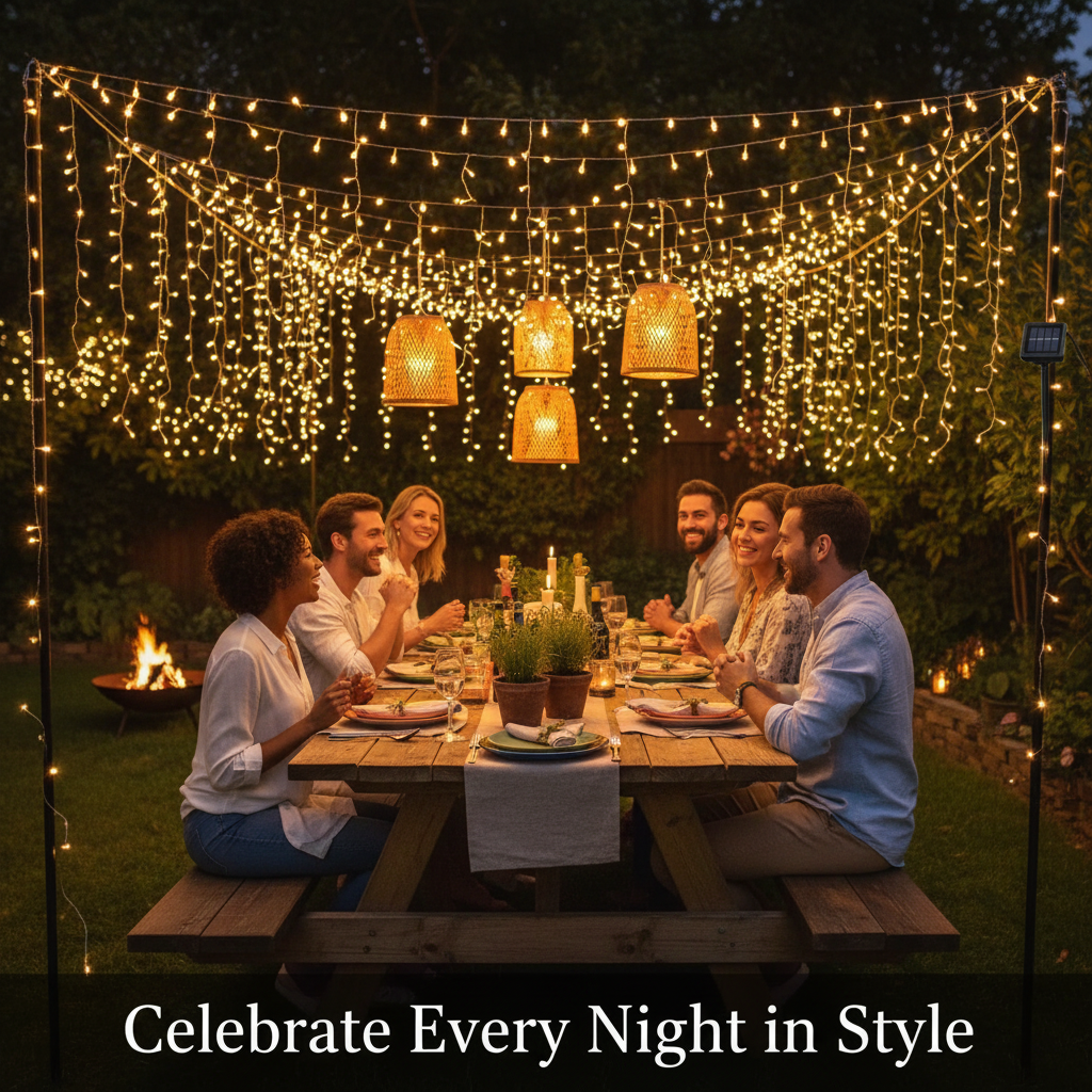 Viva Elite Solar Fairy String Lights - 200 LED 72ft Outdoor Illumination