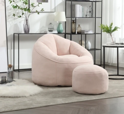 Viva Cocoon High-Pressure Foam Bean Bag Chair with Footrest