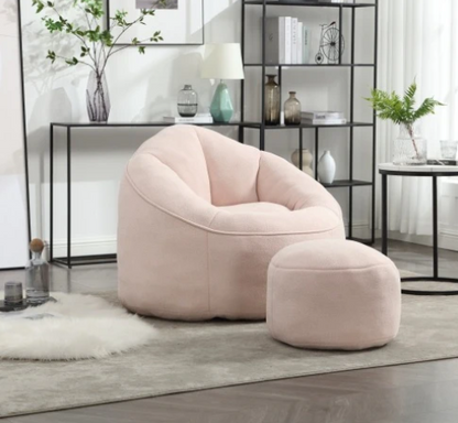 Viva Cocoon High-Pressure Foam Bean Bag Chair with Footrest