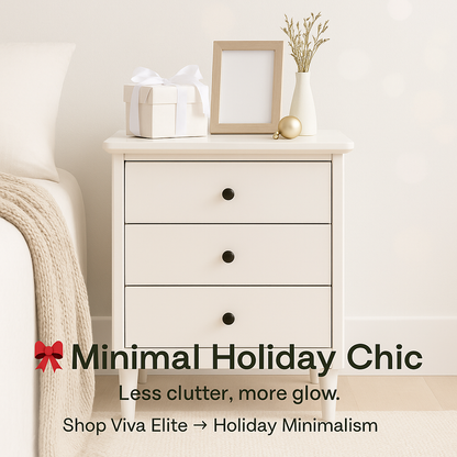 Viva Elite Classic White Nightstand - Scandinavian Minimalist Design