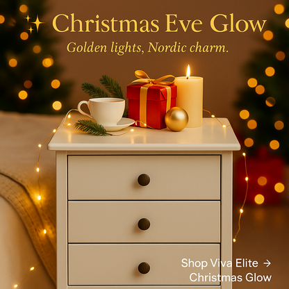 Viva Elite Classic White Nightstand - Scandinavian Minimalist Design