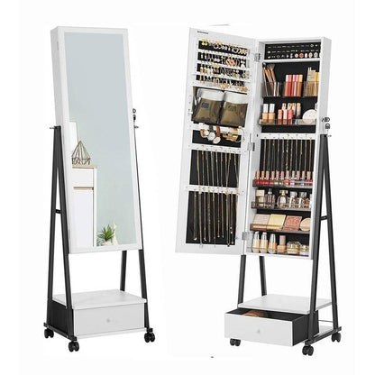white rotating jewelry armoire for bedrooms view 2