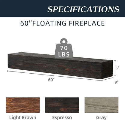 floating wall shelf with wood finish