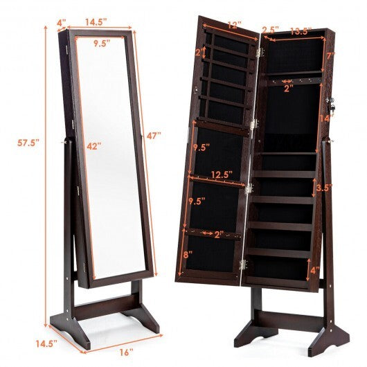 Viva Elite Mahogany Standing Mirror Jewelry Armoire – The Future of Comprehensive Elegance