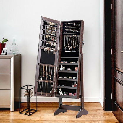 mahogany mirrored jewelry armoire styled in closets