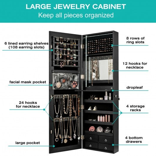 Multipurpose Storage Cabinet with 4 Drawers - Black