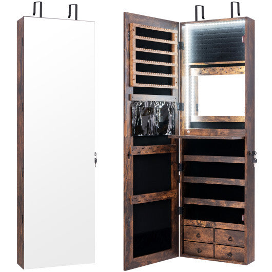 Multipurpose Storage Cabinet with 4 Drawers - Rustic Brown