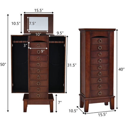Viva Elite Grandeur Brown Jewelry Armoire – The Future of Expansive Storage Luxury
