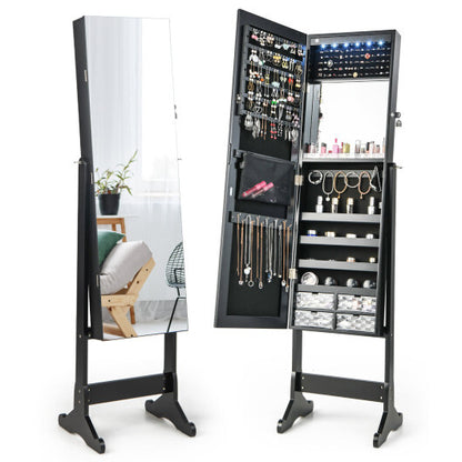 black mirrored jewelry armoire for bedrooms