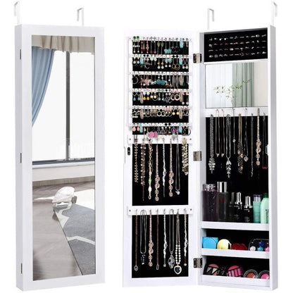 white mirrored jewelry armoire for bedrooms view 8