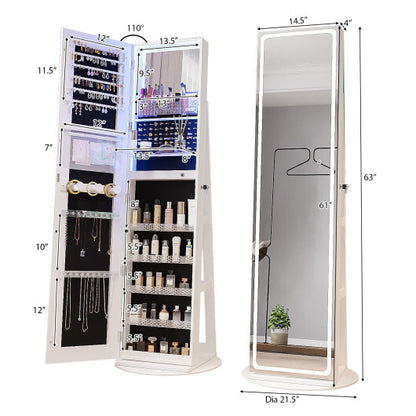 white mirrored jewelry armoire styled in closets view 5