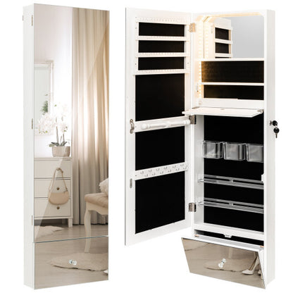 Viva Bijou Wall-Mounted White Jewelry Armoire