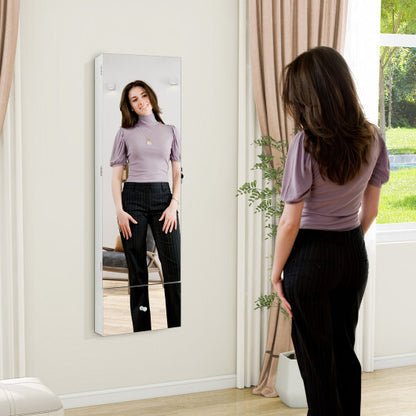 Viva Bijou Wall-Mounted White Jewelry Armoire