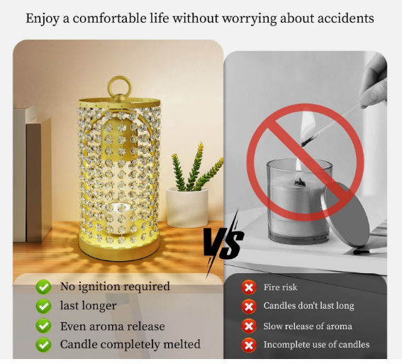 Comparison of a decorative lamp with a no-smoking sign and list of advantages and disadvantages.