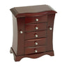 Luxury 4-Drawer Jewelry Box – Elegant Cherry Mahogany Wood Finish for Ultimate Jewelry Organization