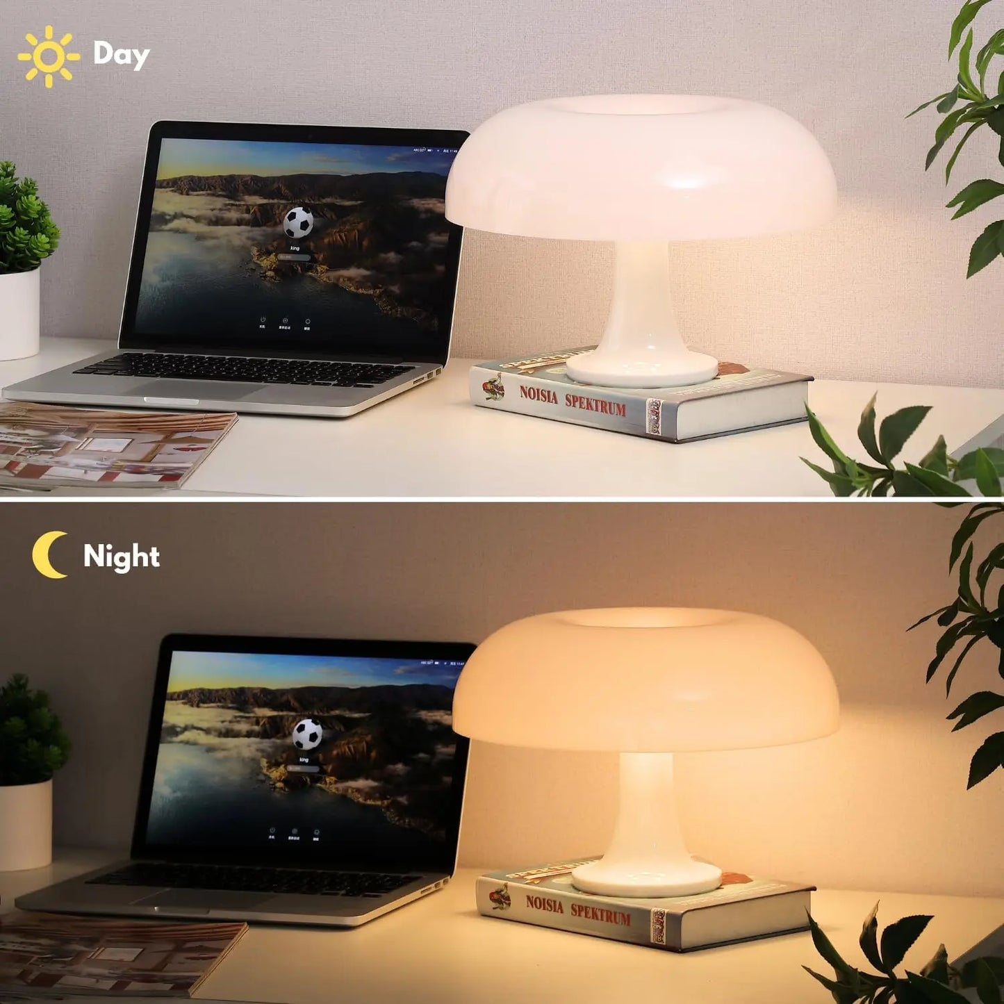 Viva Elite Retro Mushroom Lamp - Rechargeable Cordless Design