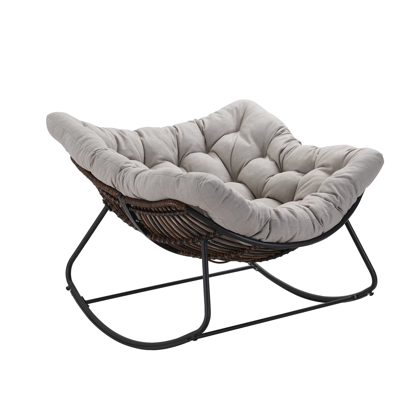 Oversized Wicker Egg Rocking Chair with Cushion | Viva Elite