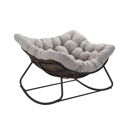 Oversized Wicker Egg Rocking Chair with Cushion | Viva Elite