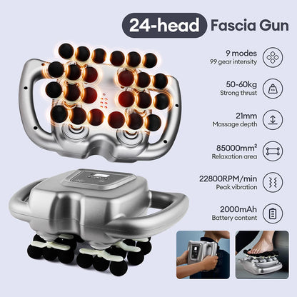 24-head Fascia Gun with specifications on a light gray background