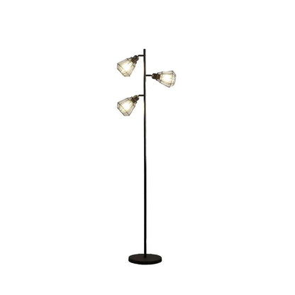 65-inch floor lamp with three cage shades additional view