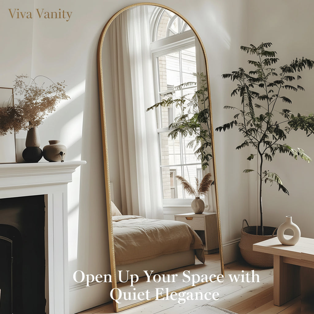 arched full length mirror 58"x19" floor standing & wall mount for closets